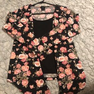 Cardigan with black built in cami.